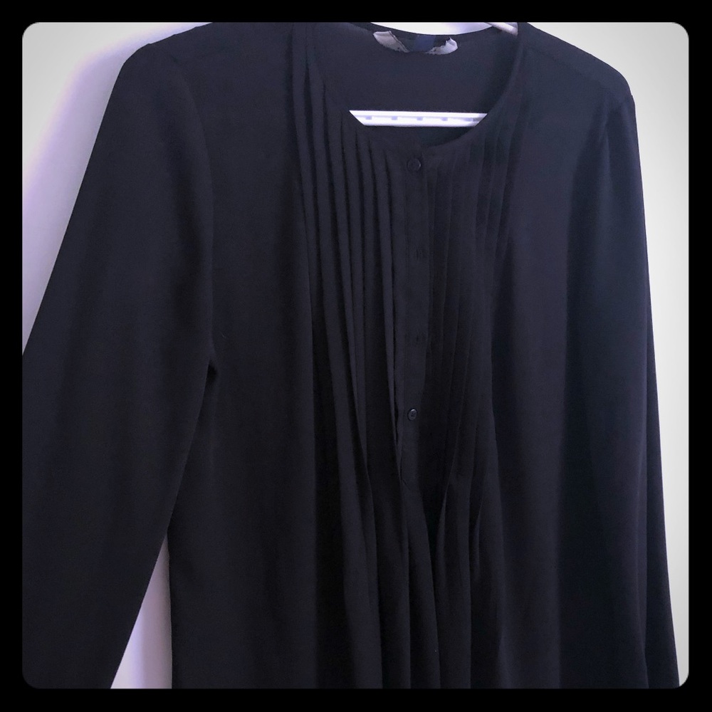 Black semi sheer blouse